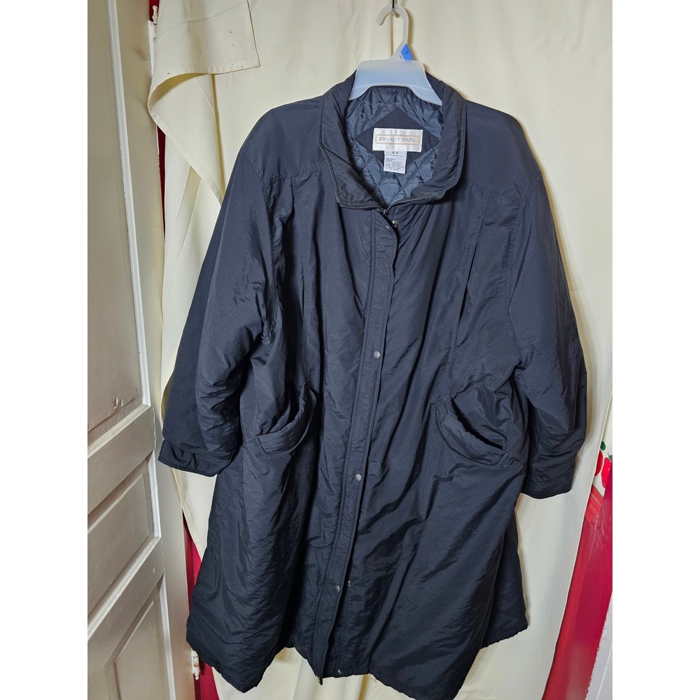 Bryant Park Quilted Longline Coat Jacket Plus Size 5X Retro Zip Front